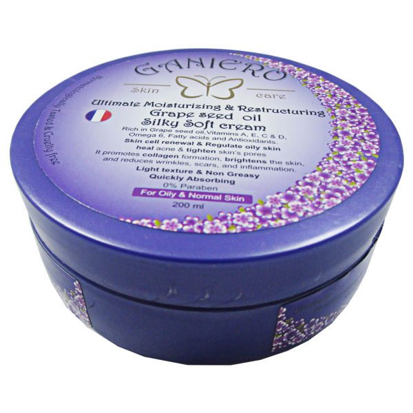 کرم مرطوب کننده و ترمیم کننده گانیرو - روغن هسته انگور مدل Grape حجم 200 میلی لیتر