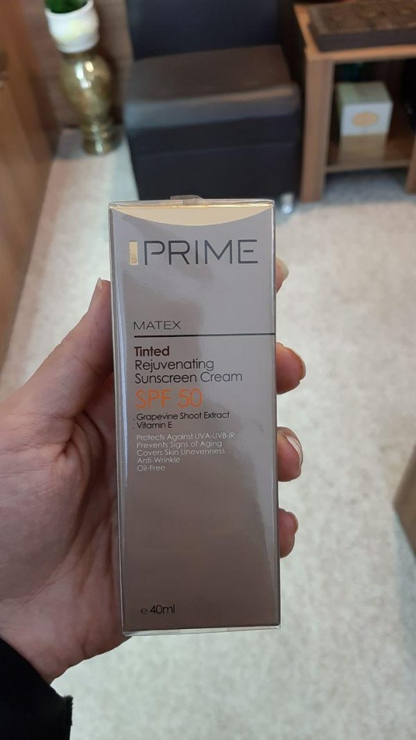 کرم ضد آفتاب جوان کننده پریم مدل Matex Tinted SPF50