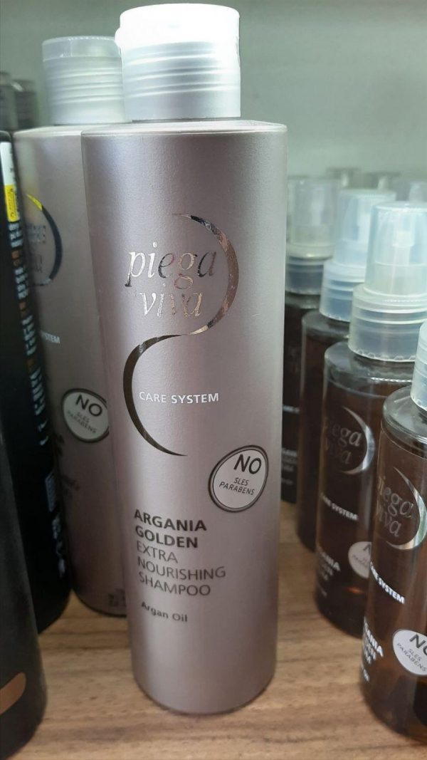 شامپو حاوی روغن آرگان پیگا ویوا مدل Argania Golden Extra Nourishing حجم 250 میلی لیتر