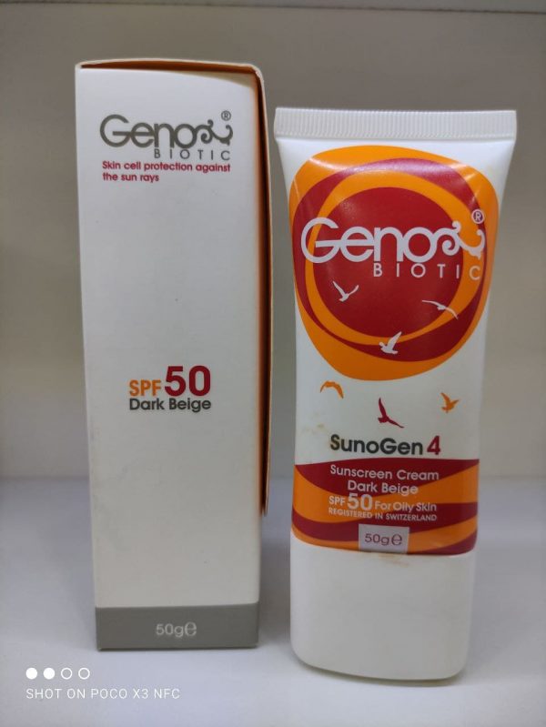 کرم ضد آفتاب SPF50 ژنوبایوتیک مناسب پوست چرب و مختلط 50 گرم