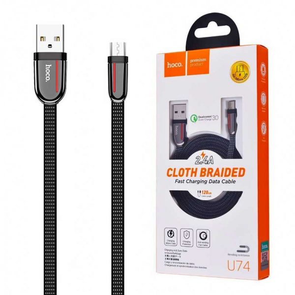 کابل تبدیل USB به لایتنینگ هوکو مدل U74 طول 1.2 متر