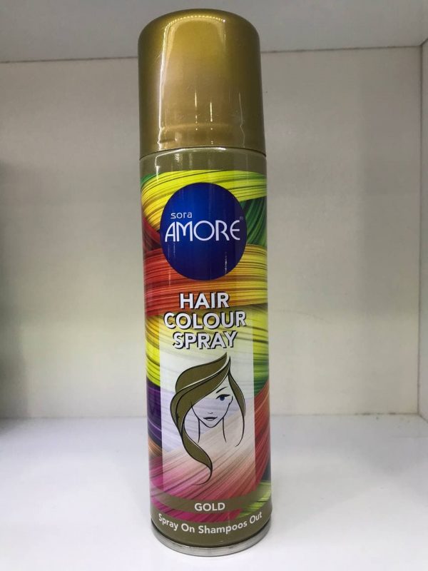 اسپری رنگ مو سورا آمور کد 3 حجم 150 میلی لیتر رنگ طلایی